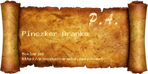 Pinczker Aranka névjegykártya